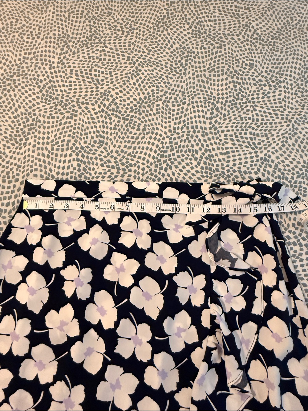 LOFT | Navy Floral Wrap Midi Skirt with Ruffle Hem - Picture 7 of 10